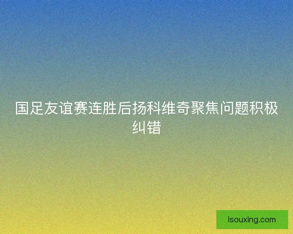 国足友谊赛连胜后扬科维奇聚焦问题积极纠错